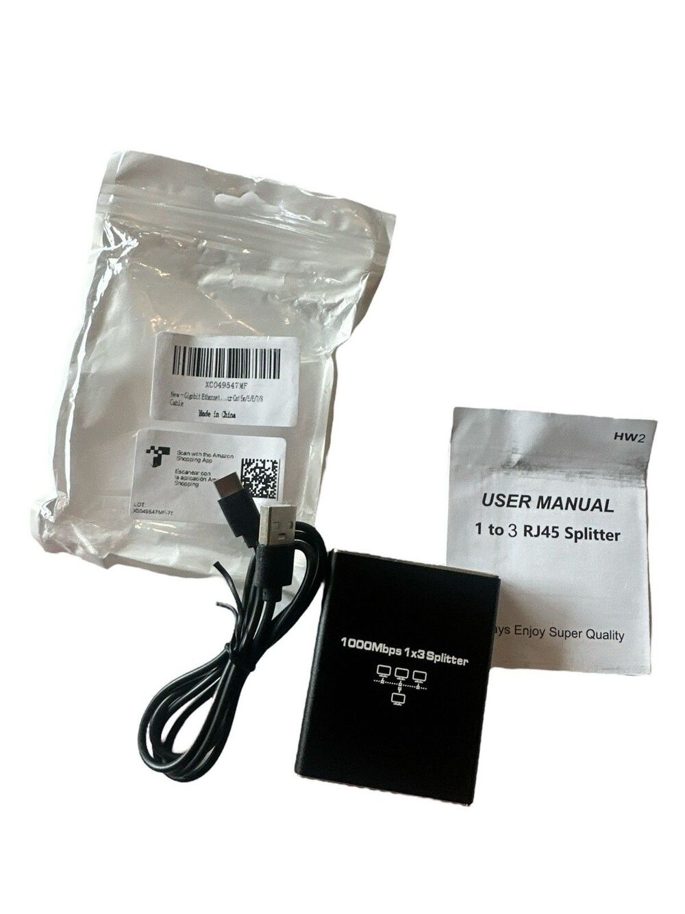 NEW 1000Mbps 1x3 RJ45 Ethernet Splitter 3 port